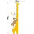  Giraffe Growth Chart - Bear, Birds Playing Wall Sticker