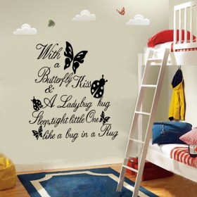 with A Butterfly Kiss Wall Quote Sticker