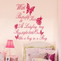 with A Butterfly Kiss Wall Quote Sticker