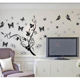 Cherry Blossom Branches with Butterflies Wall Sticker