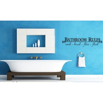 Bathroom Rules Quote Wall Sticker