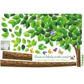 Tree, Leaves with Colorful Butterflies Wall Art Sticker