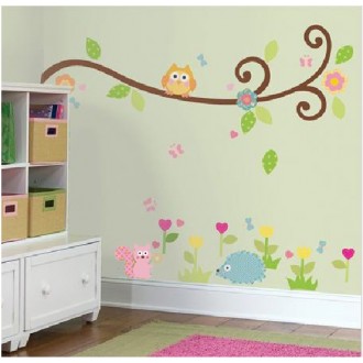 Happy Owl  And It's Friends - Kids & Nursery Wall Sticker